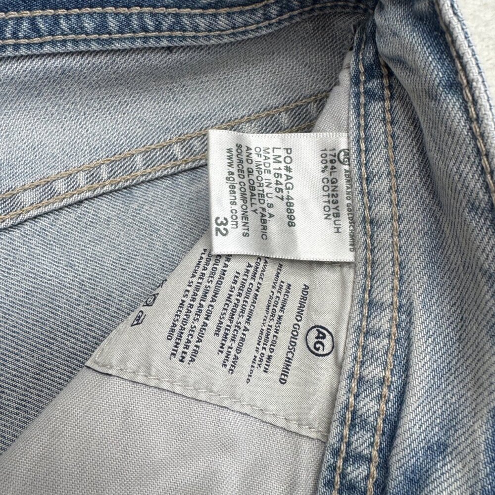NEW AG Everett Slim Straight Jean Men's Light Blue Distressed Denim Pants, Sz 32 - Picture 7 of 11